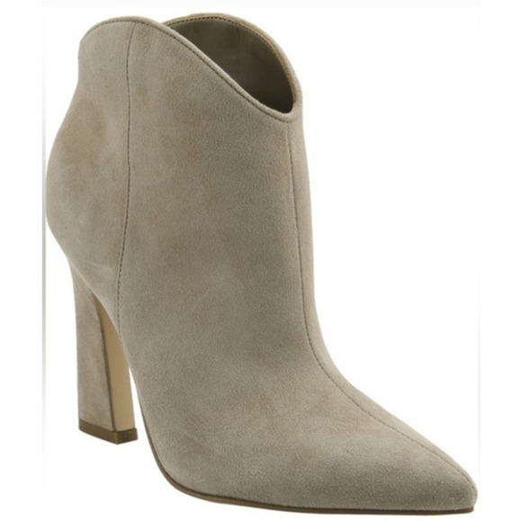 MARC FISHER MASINA ANKLE BOOTIE Medium Natural Suede Block Heel NEW US 6 M - Picture 6 of 8